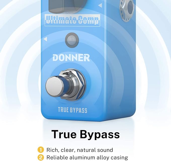 Donner Compressor Pedal, Ultimate Comp 2 Modes Compression Effect Pedal Pure Analog for Electric Guitar and Bass True Bypass