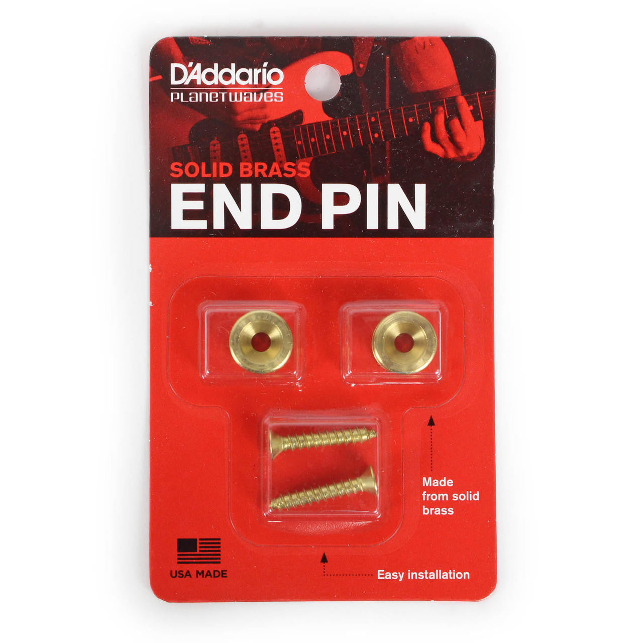 D'Addario Solid Brass End Pins - Brass (Pair)